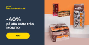 -40 % på alla kaffe från MOKITO