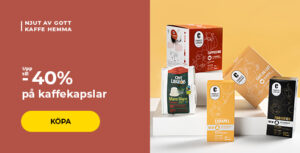 Upp till -40% på kaffekapslar