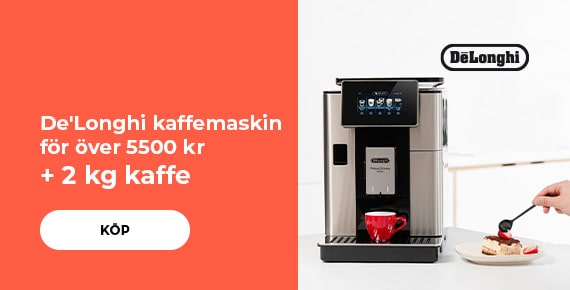 De'Longhi kaffemaskin för över 5500 kr + 2 kg kaffe som gåva
