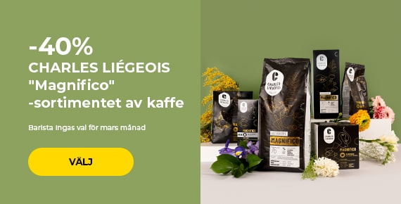 -40 % på CHARLES LIÉGEOIS "Magnifico"-sortimentet av kaffe