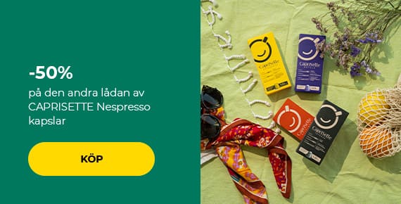 -50 % på den andra lådan av CAPRISETTE Nespresso kapslar