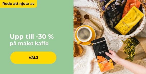 Upp till -30 % på malet kaffe