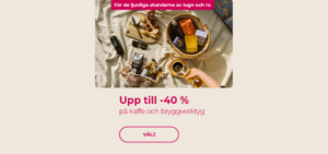 Upp till -40 % på kaffe och bryggverktyg