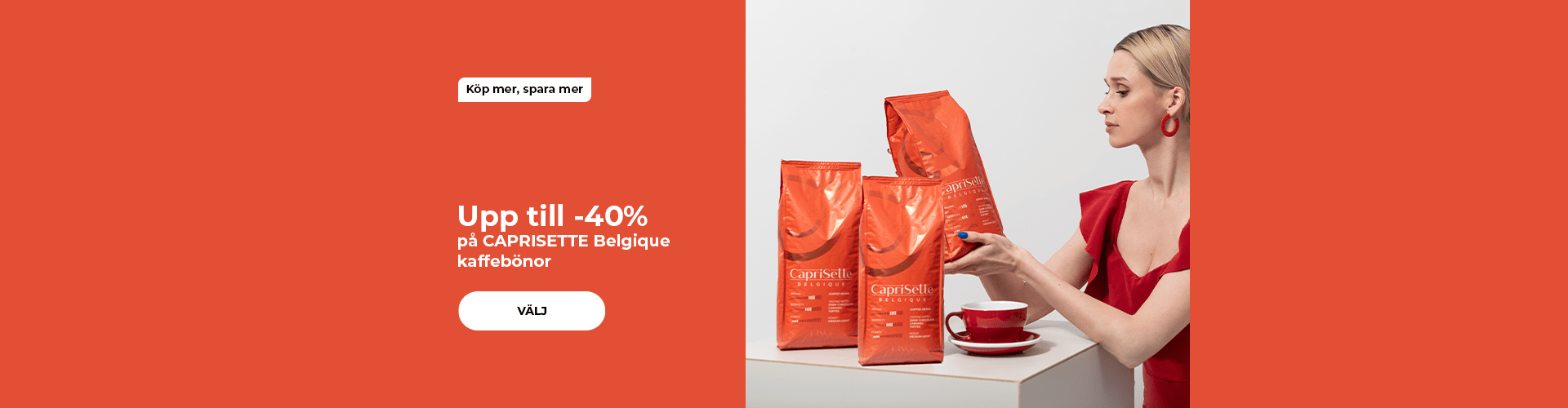 Upp till -40% på CAPRISETTE Belgique kaffebönor