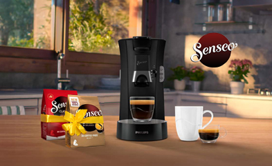 Philips SENSEO® kaffemaskin + 2 påsar SENSEO® kaffepads som gåva