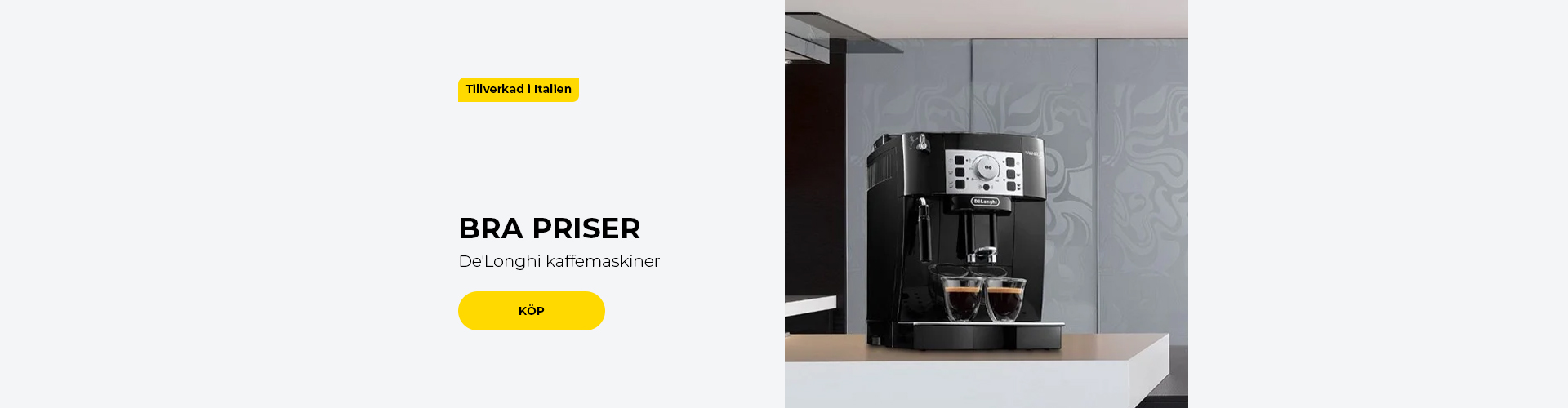 "BRA PRISER De'Longhi kaffemaskiner"